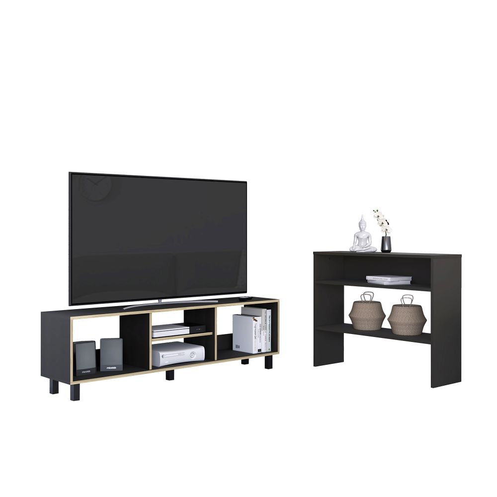 Rack TV + Arrimo Beijing Color Nomik Wengue y Duna Para Sala De Estar